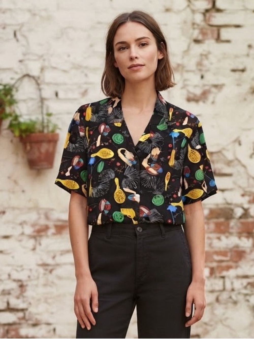 VINTAGE 80s Novelty Toy Print Short-Sleeve Shirt